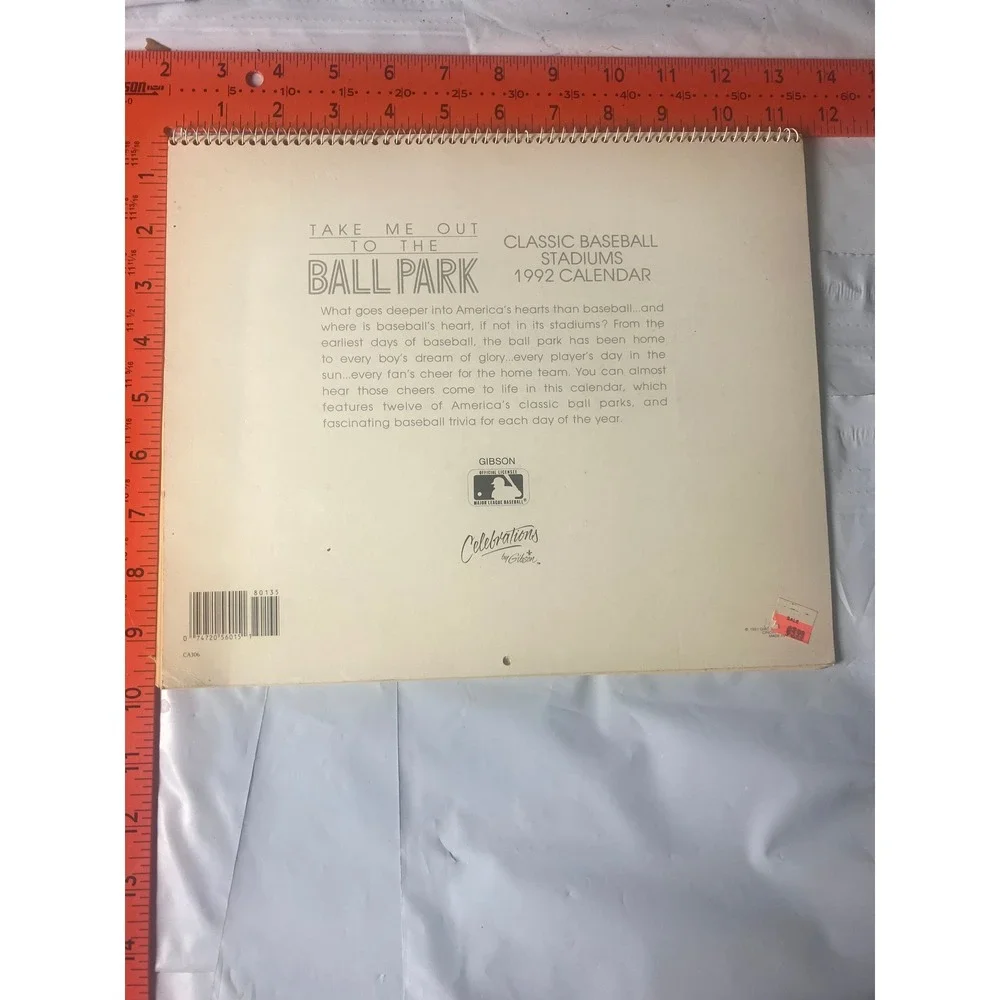 Vintage 1992 Gibson MLB Take Me Out To The Ball Park Classic Stadiums Calendar